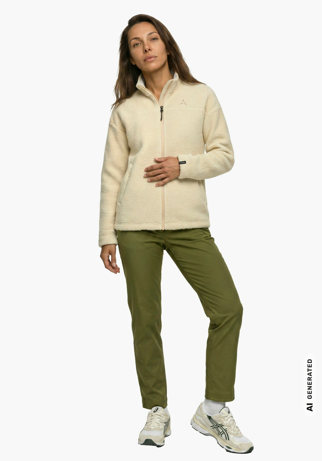 Schöffel CIRC Fleece Jk Style Purga WMS Damen – große Größen Beige - Ansicht 3