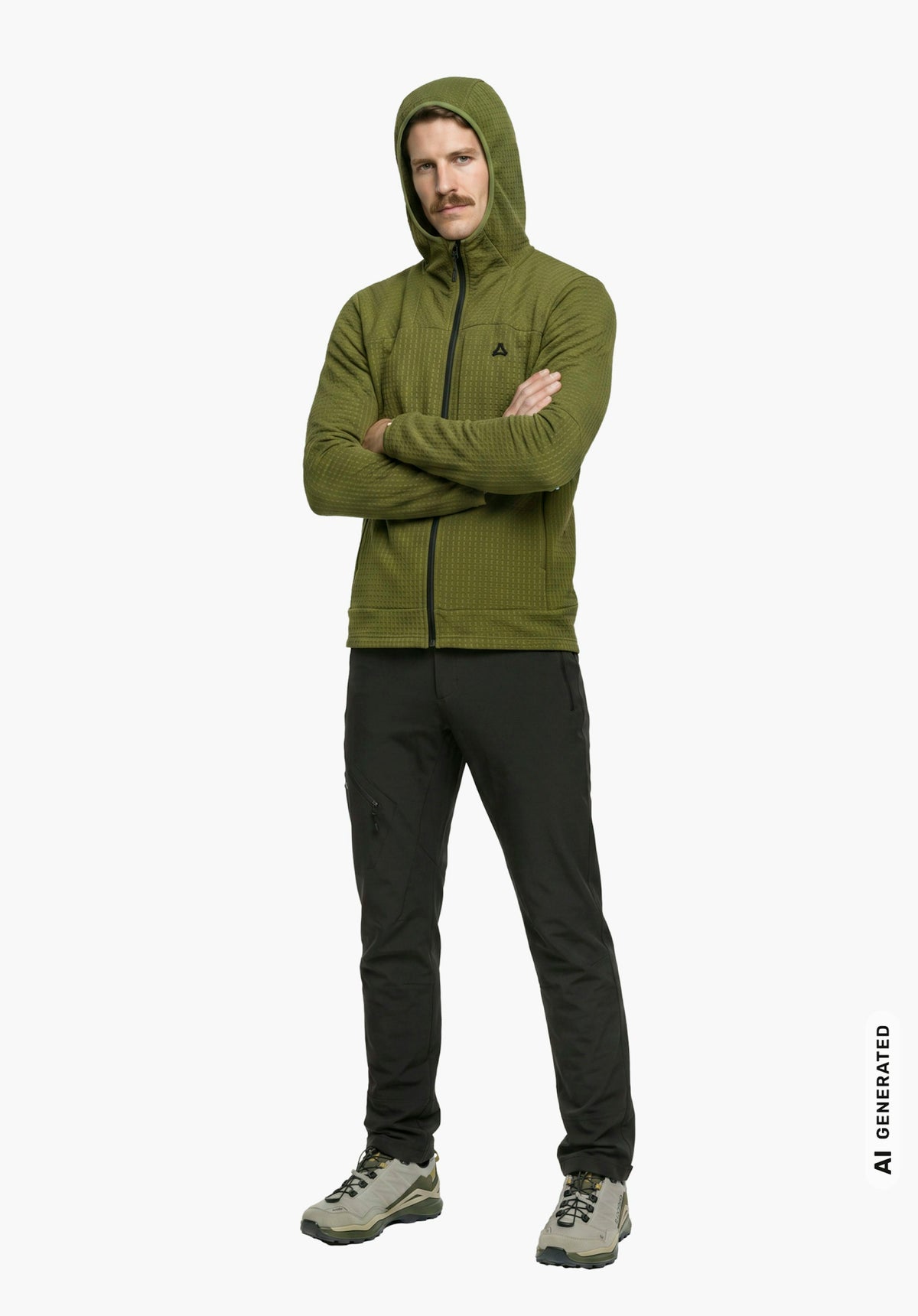 Schöffel Fleece Hoody Style Enixa MEN Herren – große Größen Grün - Ansicht 3