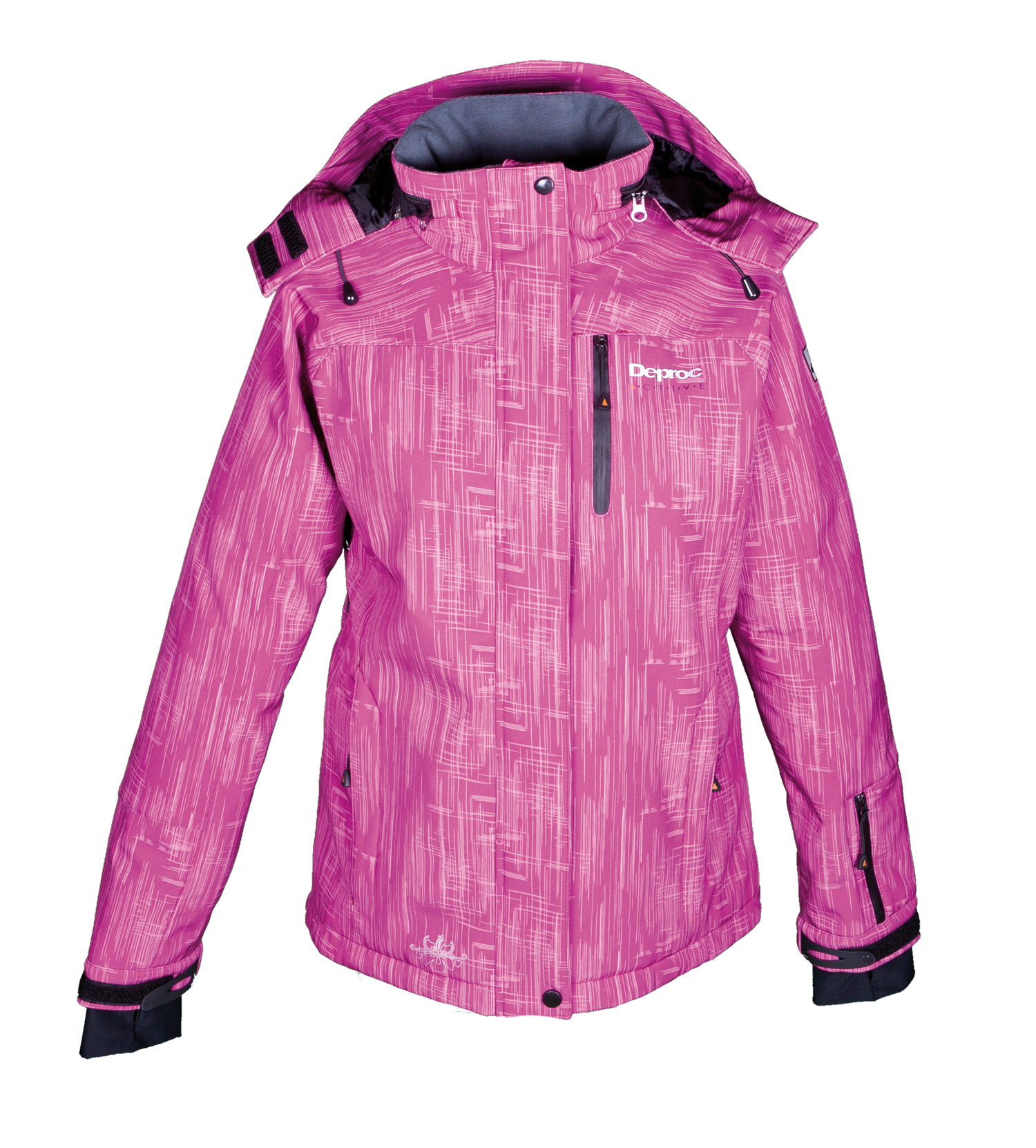 DEPROC Softshell-Skijacke und Winterjacke Damen  CHICOPEE LADY  Farbe: purple print  Größe: 56